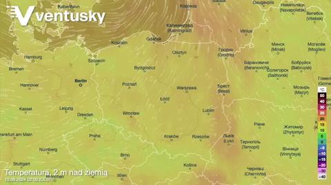 Prognozowana temperatura w kolejnych dniach