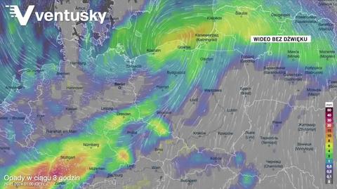 Prognozowane opady w kolejnych dniach