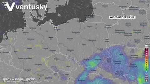 Prognozowane opady w kolejnych dniach