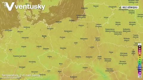 Prognozowane temperatury w kolejnych dniach 