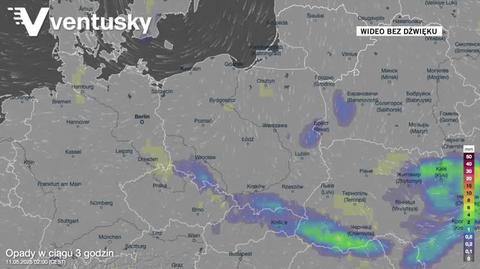Prognozowane opady w kolejnych dniach