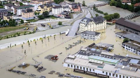 Powodzie w południowej Szwajcarii