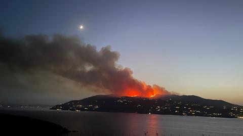Pożary w Grecji i ewakuacja turystów uciekających przed ogniem (wideo z lipca 2023)