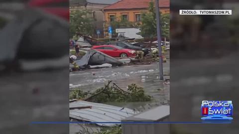 Wiatr zerwał dach z centrum handlowego w Tomaszowie Mazowieckim