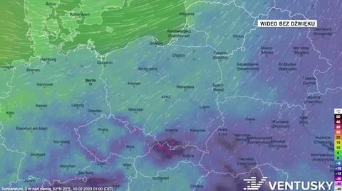 Prognoza temperatury w dniach 10-14.12