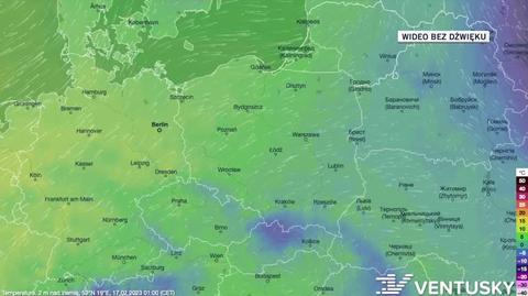 Prognoza temperatury w dniach 17-21.02