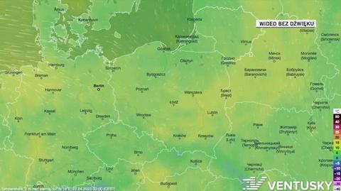 Prognozowana temperatura w dniach 22-26.04