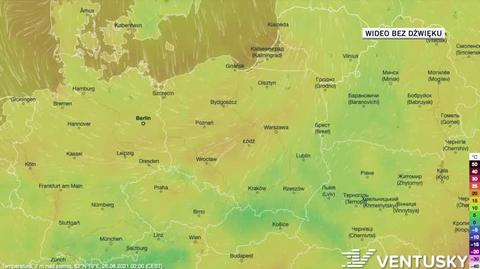 Prognozowana temperatura w ciągu kolejnych dni 