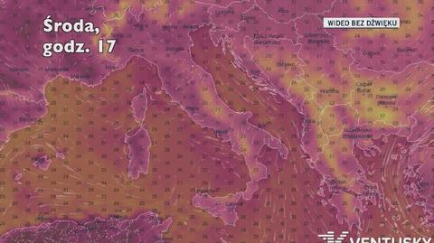 Temperatura we Włoszech w kolejnych dniach (Ventusky.com)
