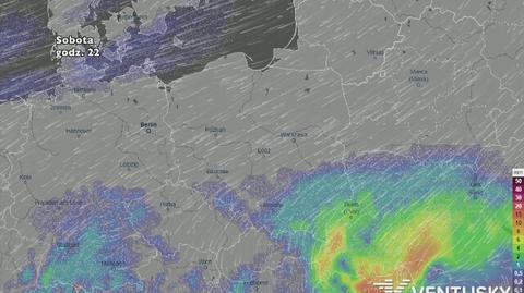 Wysokość i rozkład opadów w najbliższych dniach (ventusky.com)