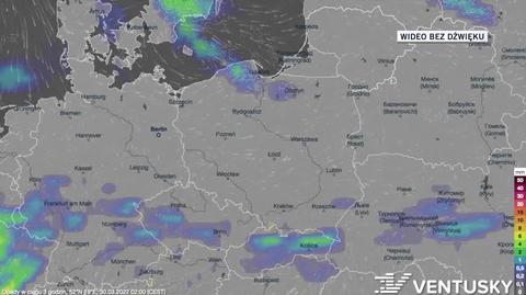 Prognozowane opady w dniach 30.03-3.04