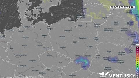 Prognozowane opady w dniach 22-26.08