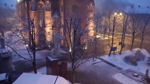 Śnieg pada w Lęborku mocno
