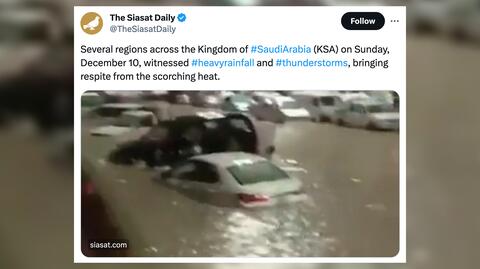 W okolicach Mekki na zachodzie Arabii Saudyjskiej doszło do powodzi błyskawicznych