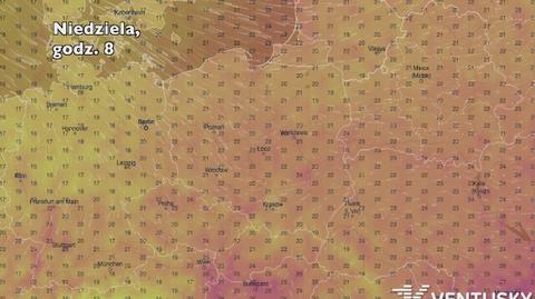 Temperatura w ciągu najbliższych pięciu dni (Ventusky.com) | wideo bez dźwięku