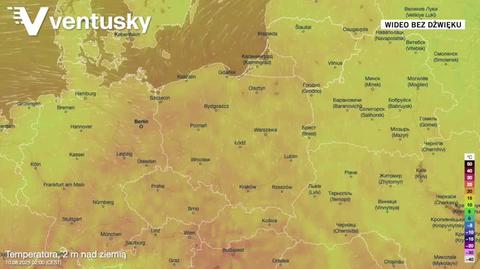 Prognozowane temperatury powietrza w kolejnych dniach 
