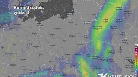 Opady deszczu w ciągu kolejnych dni (Ventusky.com | wideo bez dźwięku)