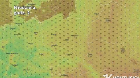 Temperatura w ciągu najbliższych pięciu dniu (Ventusky.com) | wideo bez dźwięku