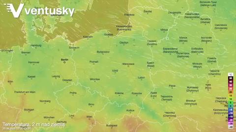Prognozowana temperatura w kolejnych dniach
