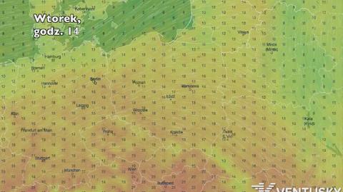 Temperatura w najbliższych dniach (Ventusky.com)