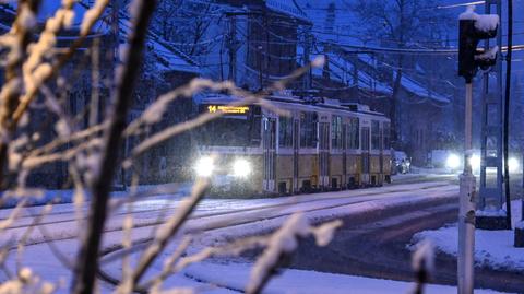 Opady śniegu w Budapeszcie