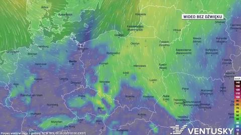 Prognozowane porywy wiatru na kolejne dni