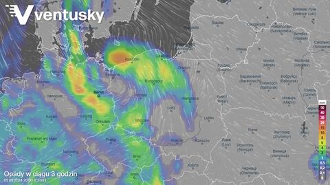 Prognozowane opady w kolejnych dniach