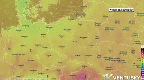 Prognoza temperatur w dniach 24-28.07