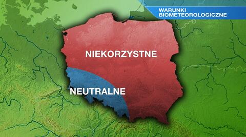 Warunki biometeo w poniedziałek