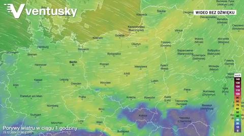 Prognoza porywów wiatru na kolejne dni