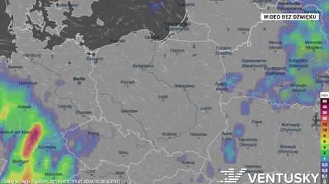 Prognozowane opady w kolejnych dniach