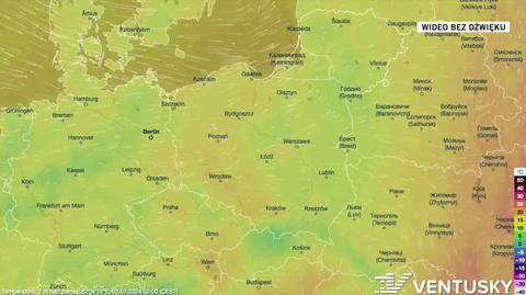 Prognoza temperatury na okres 3-7.07