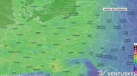 Prognozowana temperatura w dniach 30.01-03.02