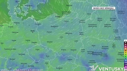 Prognozowana temperatura w kolejnych dniach