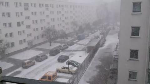 Śnieżyca w Warszawie.