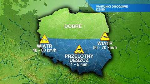 Warunki drogowe w niedzielę 8.10