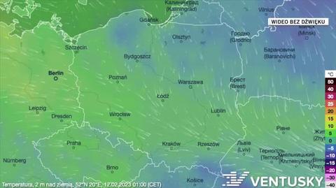 Prognozowana temperatura w kolejnych dniach 