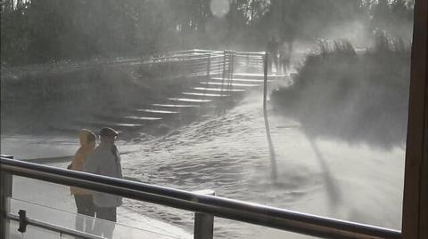 Huraganowy wiatr na plaży w Świnoujściu