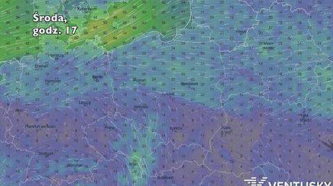 Prędkość wiatru w ciągu najbliższych 5 dni (Ventusky.com)