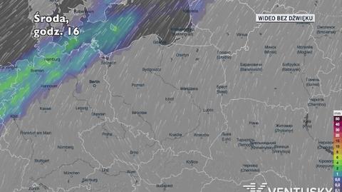 Prognozowane opady w kolejnych dniach (Ventusky.com)