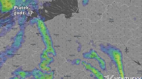 Opady w ciągu najbliższych pięciu dni (Ventusky.com) | wideo bez dźwięku