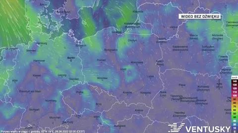 Prognozowane porywy wiatru na kolejne dni