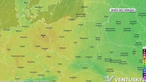 Prognozowana temperatura w dniach 11-15.05