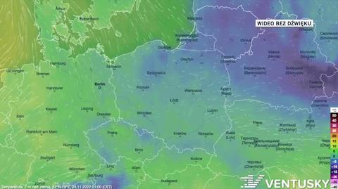 Prognozowana temperatura w dniach 24-28.11