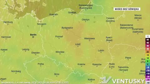 Prognozowana temperatura w kolejnych dniach