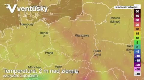 Prognozowana temperatura w kolejnych dniach