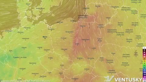 Prognozowana temperatura w kolejnych dniach