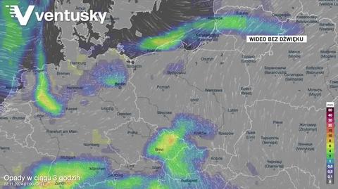 Prognozowane opady w kolejnych dniach