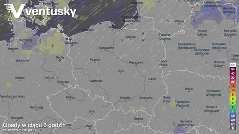 Prognozowane opady w kolejnych dniach