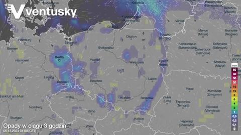 Prognozowane opady w kolejnych dniach